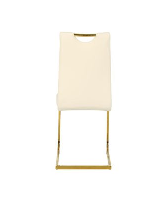 Modern PU Dining Chair with Gold Legs (Set of 4)