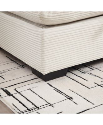 Corduroy 2-Seater Sofa with Storage Footrests