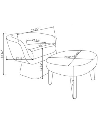 Modern Lazy Chair with Ottoman, 360° Swivel Accent Chair, Upholstered Reading Chair with Footrest for Small Spaces