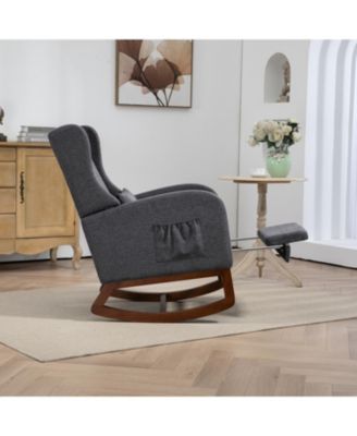 Modern Rocking Chair with Footrest
