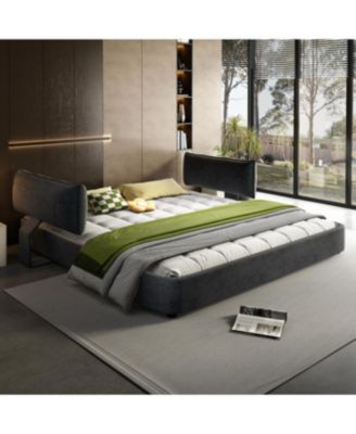 King Size Cloud Bed Frame with Oversized Padded Headboard