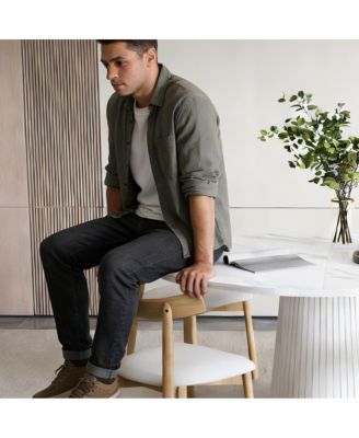 Round Farmhouse Dining Table Set for 4 with 4 Solid Wood Chairs