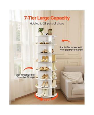 7-Tier Rotating Shoe Rack Tower with Wheels