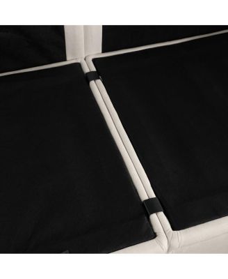  85" Beige Modular Sectional Sofa with Storage Ottoman