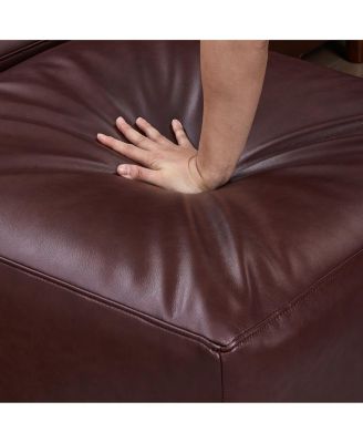 Streamdale Modern Luxury Sectional Sofa, Breathable PU Leather Couch, Burgundy