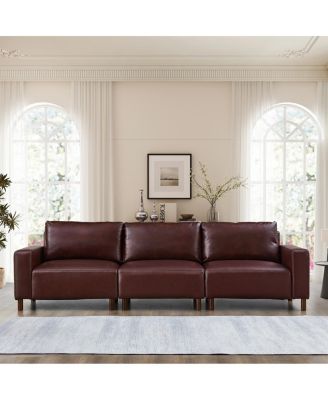 112" Luxury PU Leather Sofa