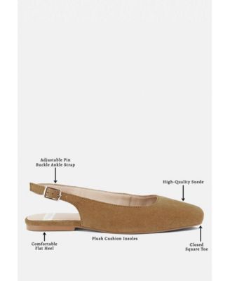 Rag and Co Womens Sozani Real Soft Leather Slingback Flats