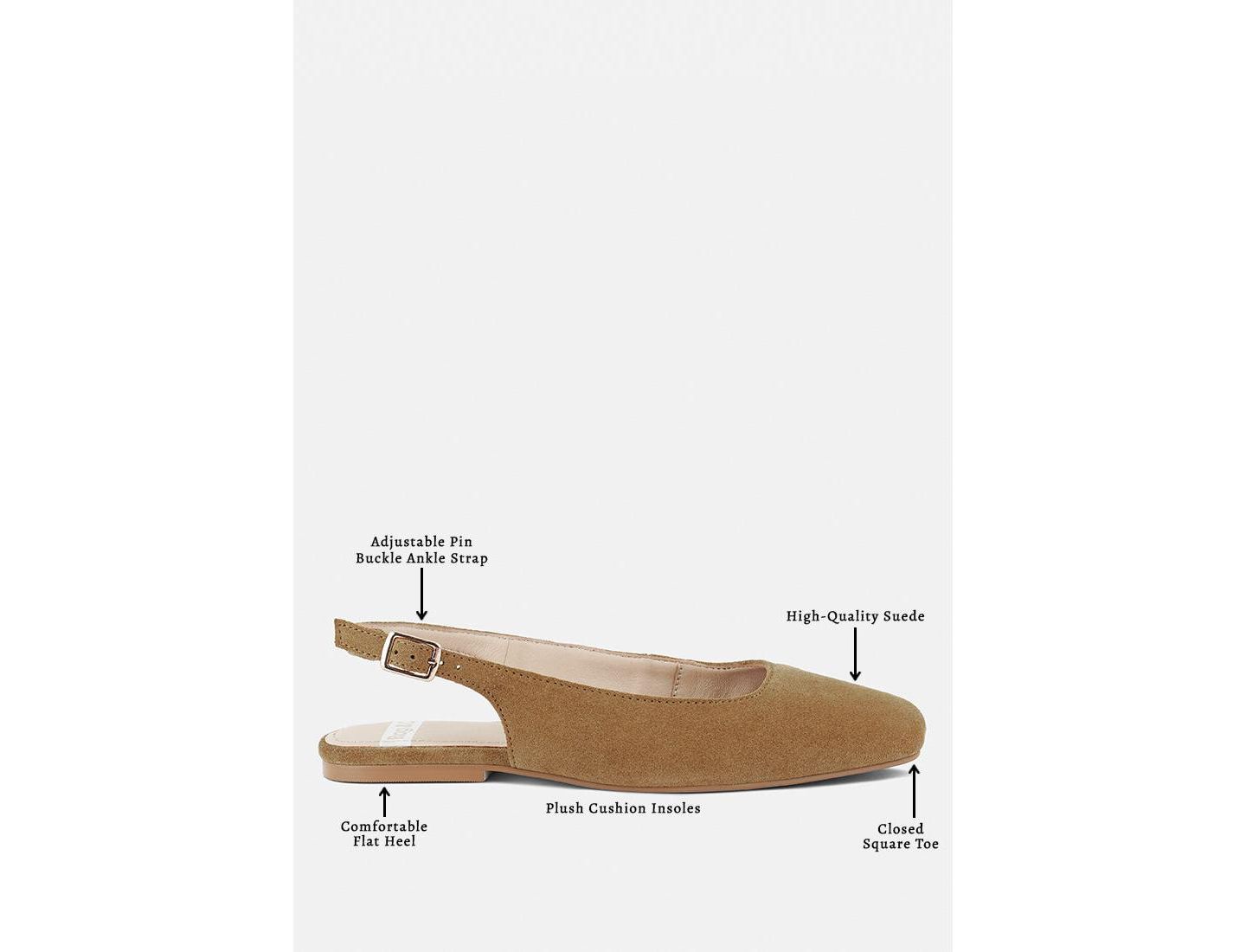 Женские слингбэки Rag & Co Sozani из мягкой натуральной кожи, цвет: Бежевый / Хаки — фото 7