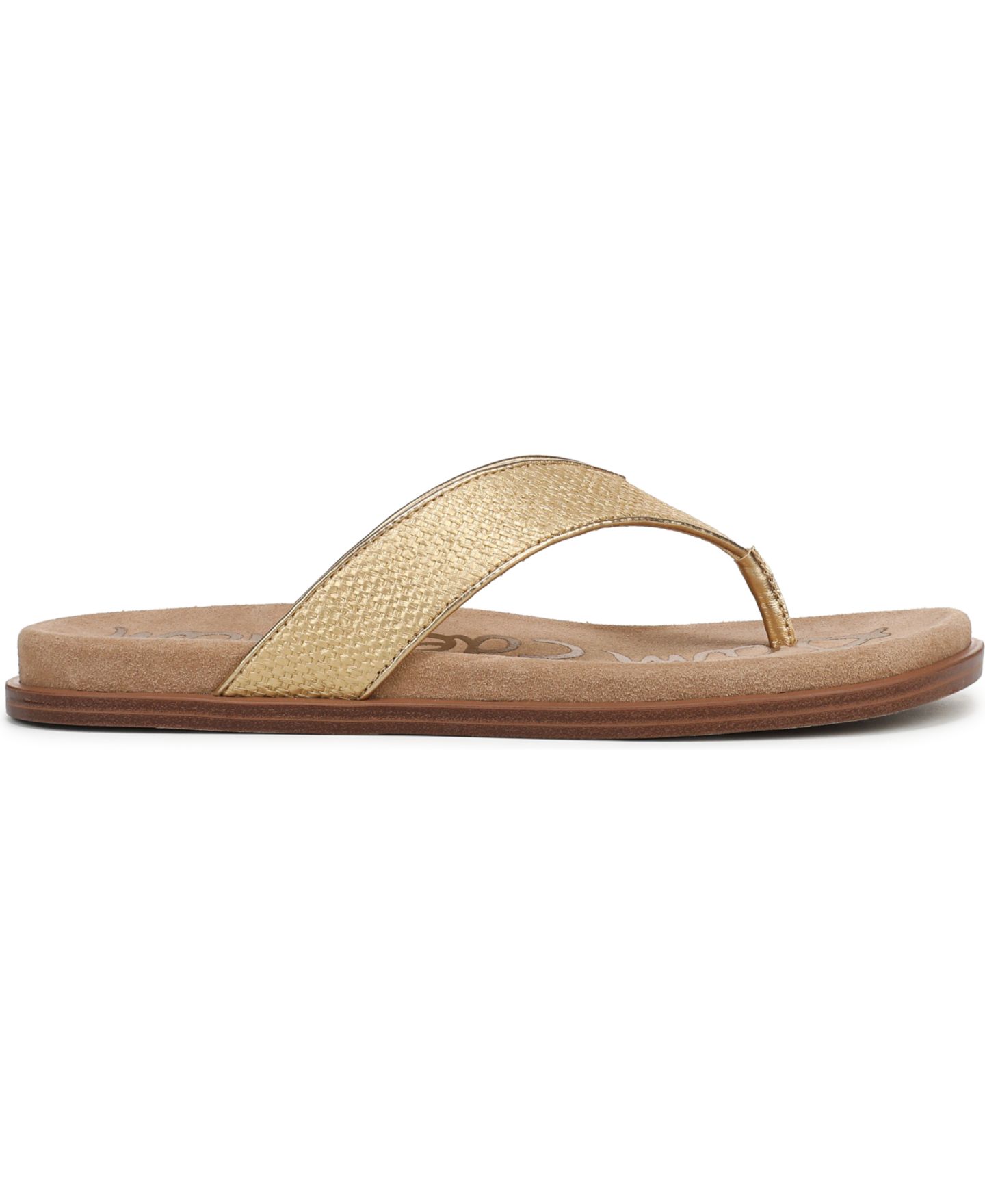 Женские сандалии Sam Edelman Lila Flip Flop Thong, цвет: Янтарный золотой искусственный — фото 2