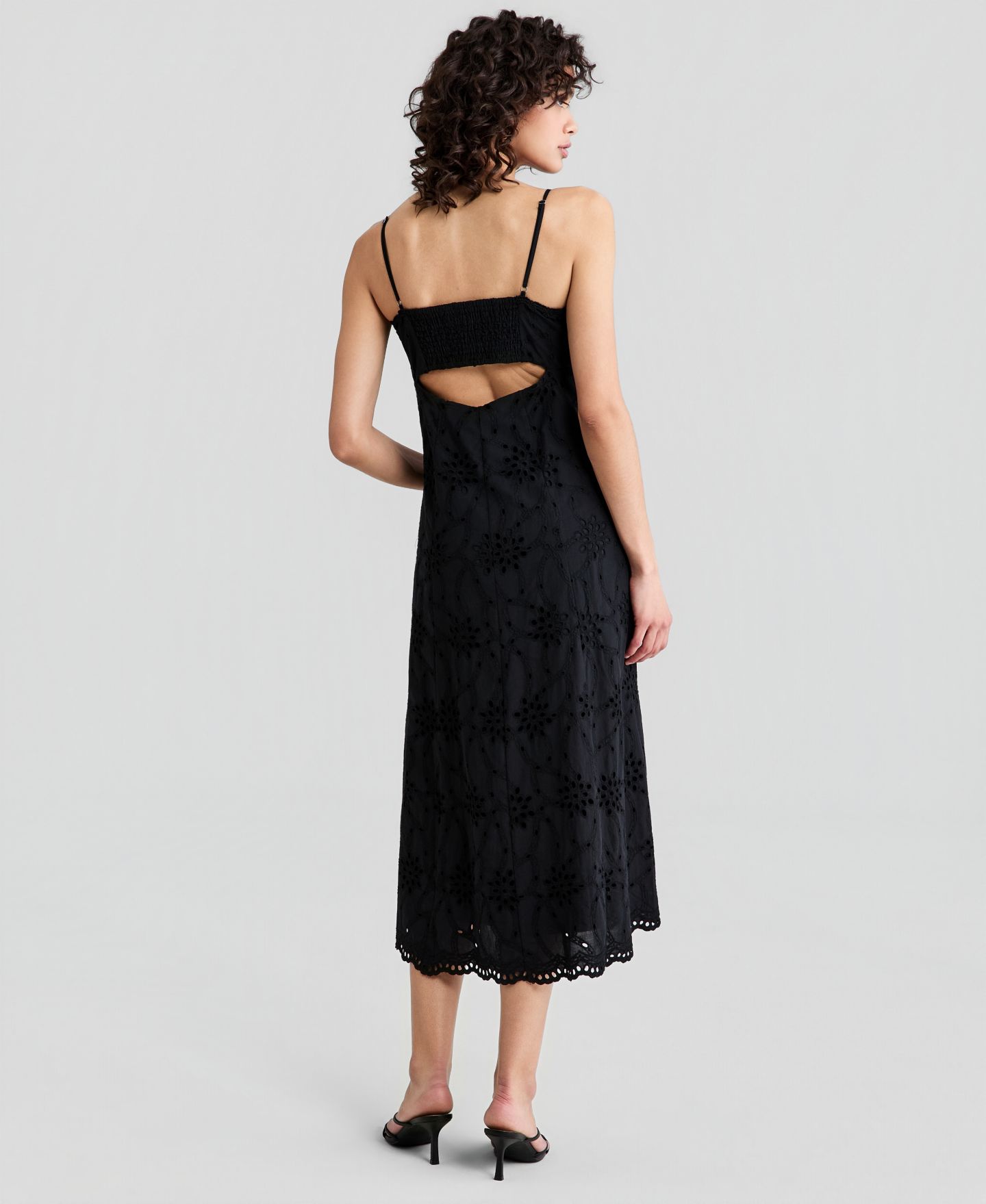 Женское платье And Now This Cotton Eyelet Back-Cutout, цвет: Глубокий чёрный — фото 3