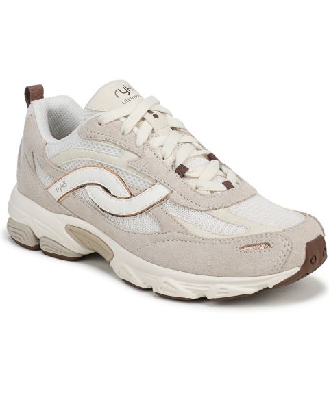 Женские кроссовки Ryka Ultimate X Running Lace-Up, цвет: Пляжный бежевый замшевый / Сетчатый