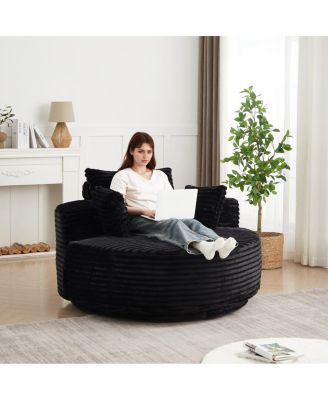 Streamdale 55" Corduroy Foam Swivel Chair, Modern Sleeper, 360 Degree Swivel for Living Room/Bedroom