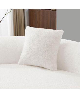 Curved Loveseat Sofa, Teddy Velvet, No-Assembly, 350 lbs Capacity