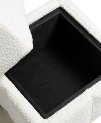 Soren 18" Wood Boucle Storage Ottoman