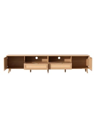 Rattan TV Stand for TVs up to 90", Modern Farmhouse Media Console