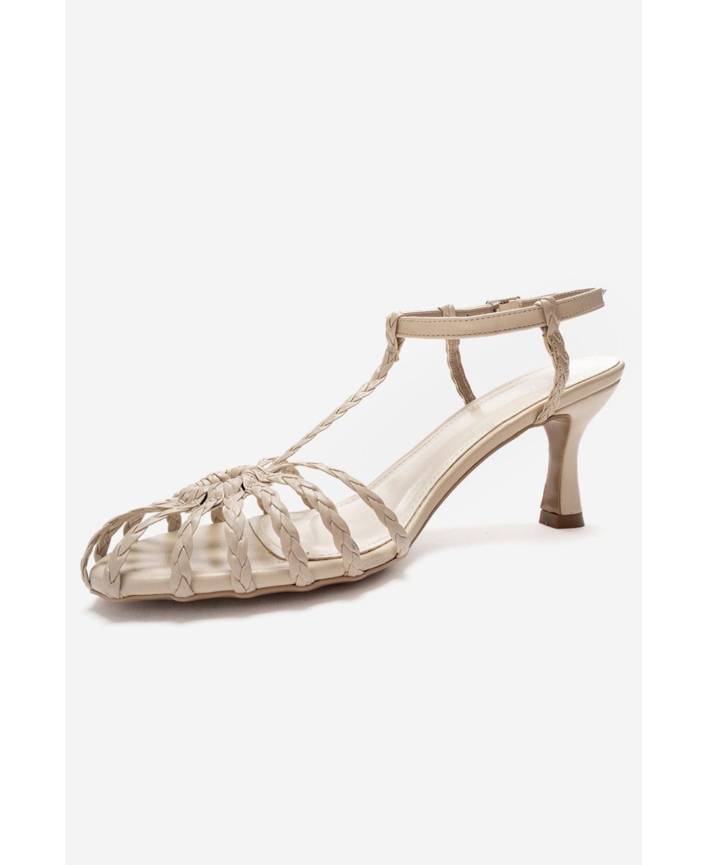 Женские туфли Prologue Shoes Gerald Woven Strap Stiletto, цвет: Бежевый — фото 4