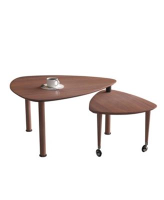 360 Rotatable Coffee Table for Living Room, Solid Wood Legs, Modern Apartment Furniture