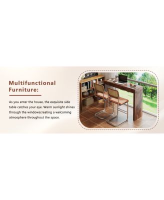 50-In. Natural Walnut Wood Grain Elegant Feature Bar Table