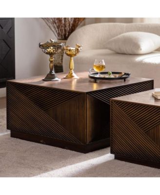 Square Coffee Table, Modern, No Assembly Required