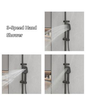 3-Spray Shower Faucet 2.5 GPM with Piano Button Control, LED Temperature Display and Ambient Light