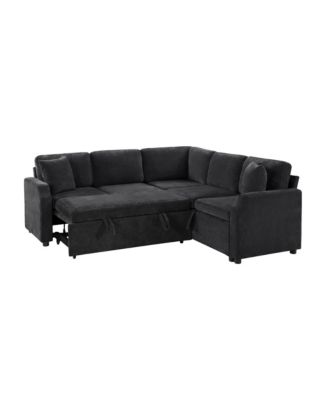 L-Shaped Sectional Sofa Bed with Hidden Storage and Sleeper Function