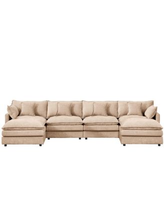 Modular Sectional Sofa, 130.7" U Shaped Couch Set, 4-Seater Comfy Cloud Couches