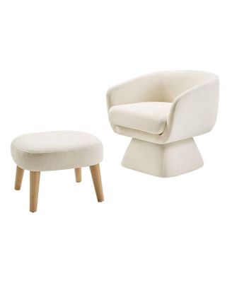 Lazy Chair with Ottoman, Modern Lounge Accent Chair, Upholstered Sofa Chair