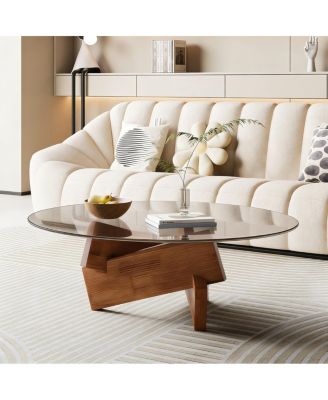 Modern Round Coffee Table, 27.5" x 27.5" x 12.2"