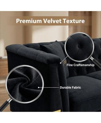 Contemporary Faux Sherpa Sofa with Gold Metal Accents