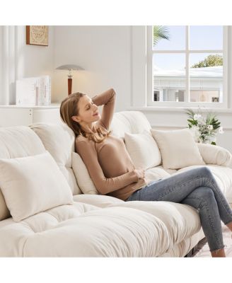 Free Combination Modular Sectional Sofa, U Shaped Couch, 4-Seater Cloud Couch with Ottomans