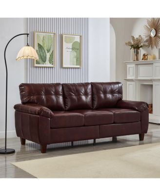 Modern 3-Seater & Loveseat Faux Leather Sofa with Storage