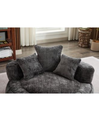 Foam Bean Bag Chair - Soft Chenille Cover - Indoor/Outdoor