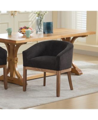 Upholstered Barrel Dining Chair, Linen
