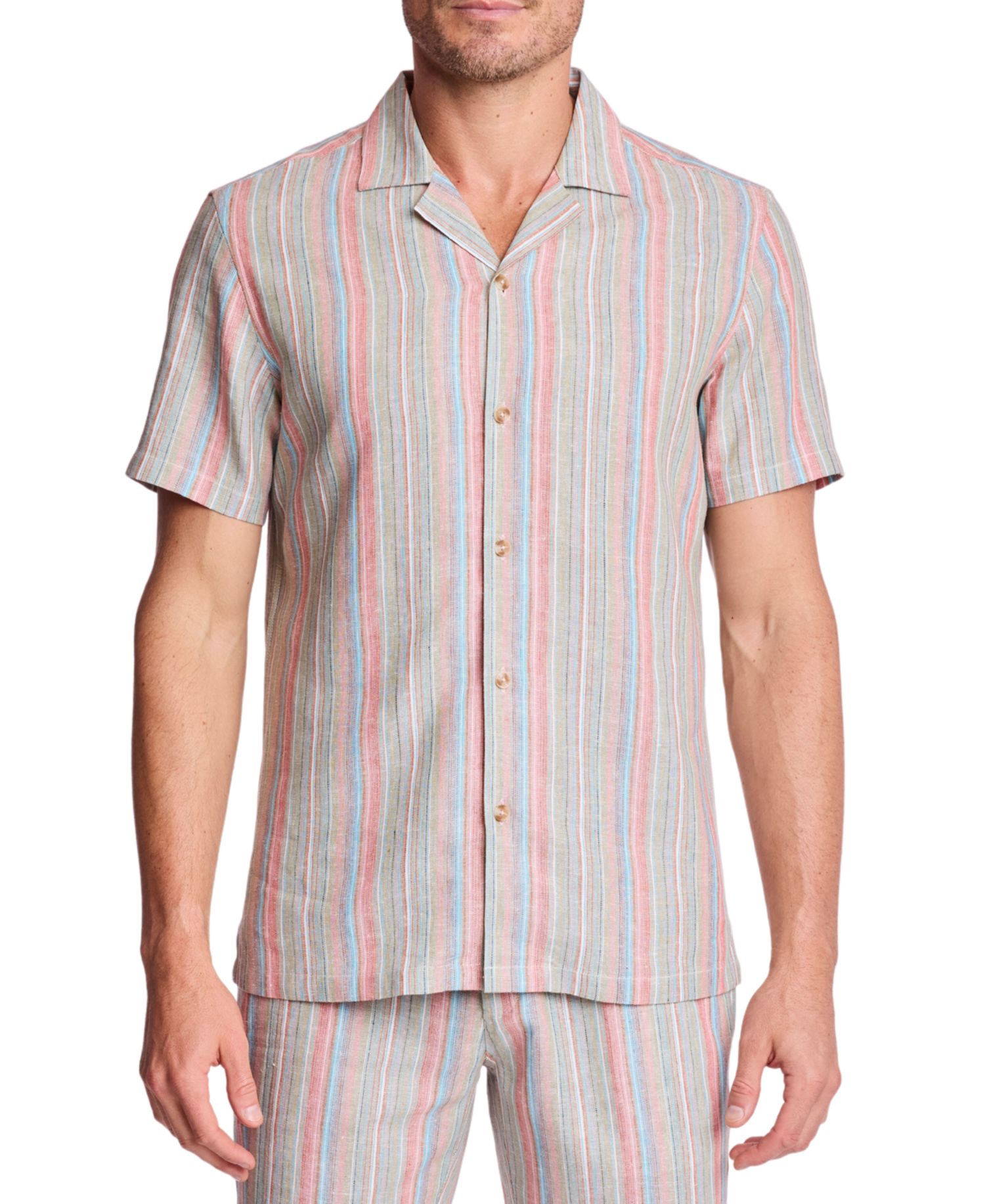 Men's Striped Short-Sleeve Shirt
