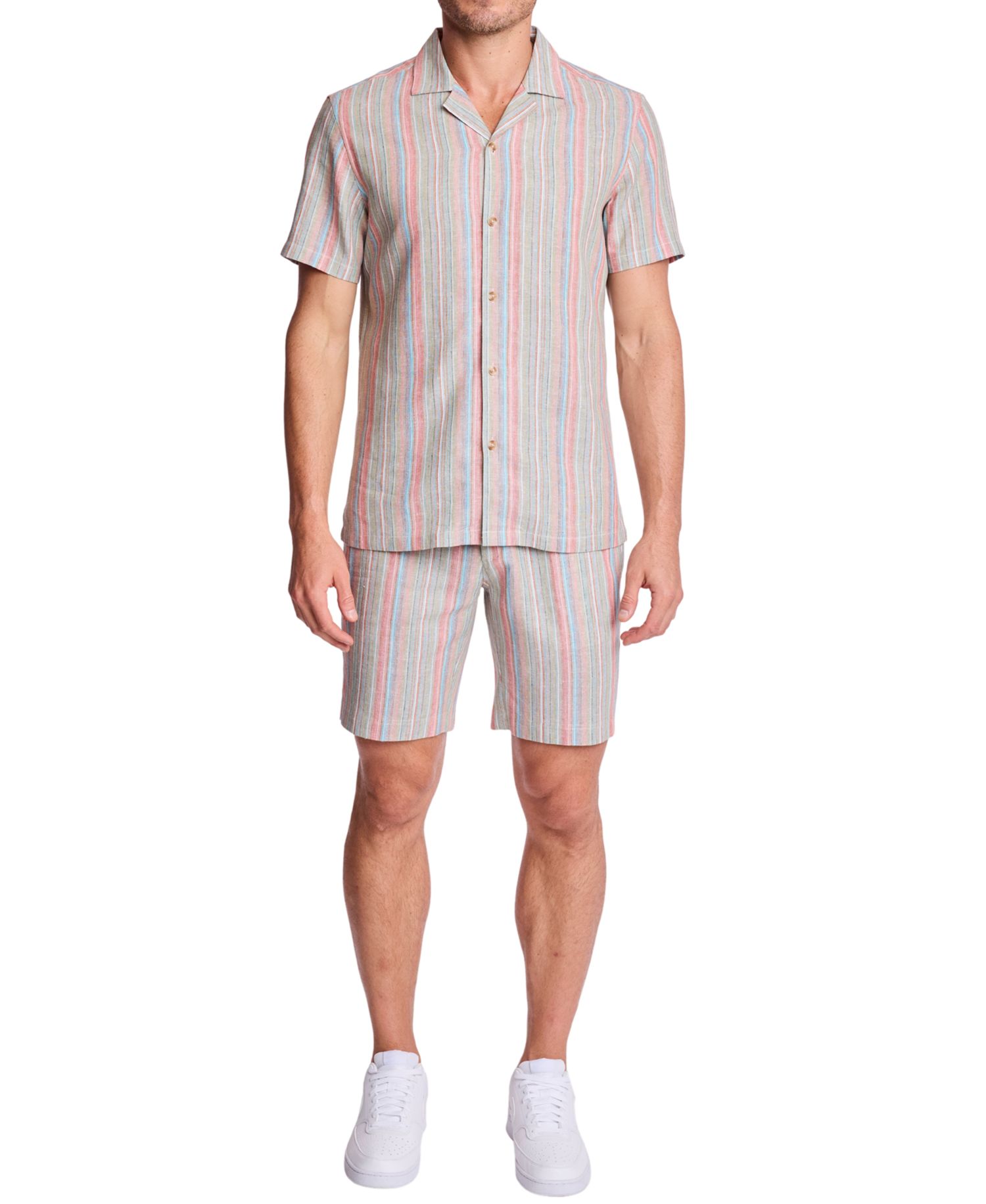 Men's Striped Slim-Fit Shorts
