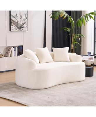 Streamdale Compact Chenille Sofa with 3 Decorative Pillows