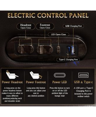 Power Recliner 2 PC, Top-Grain Nappa, Smart Charging, RGB LED