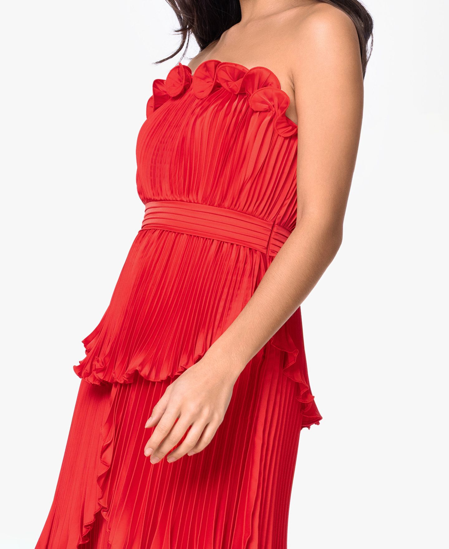 Женские платья Betsy & Adam Strapless High-Low Ball Gown, цвет: Красный — фото 3