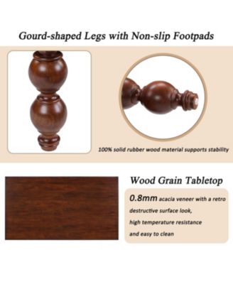 Solid Wood Coffee Table Set of 3, Vintage Style