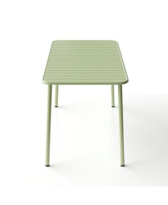 Sella long green outdoor dining table for villa, courtyard, balcony, garden