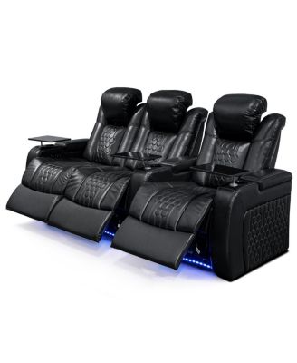 Streamdale 93.3" Power Recliner 3 PC, Top-Grain Nappa, Smart Charging, RGB LED
