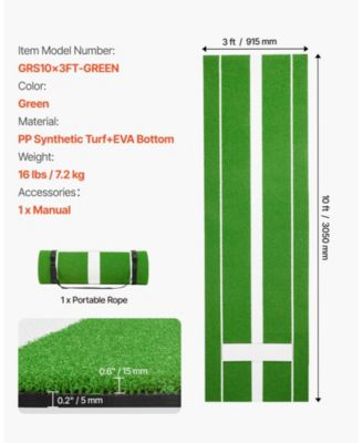 10 x 3 Ft Softball Pitching Mat with Non-Slip Backing