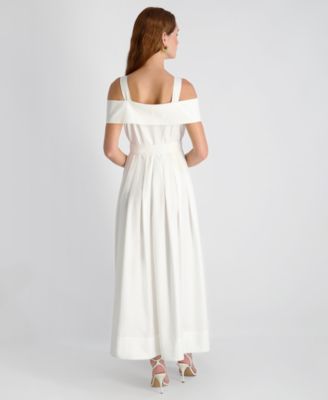 Women's Off-The-Shoulder Midi Shirtdress