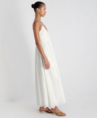 Women's V-Neck Trini Eyelet Maxi Dress