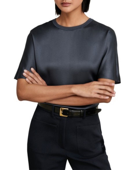 Женские топы REISS Women's Lena Silk Short-Sleeve Top