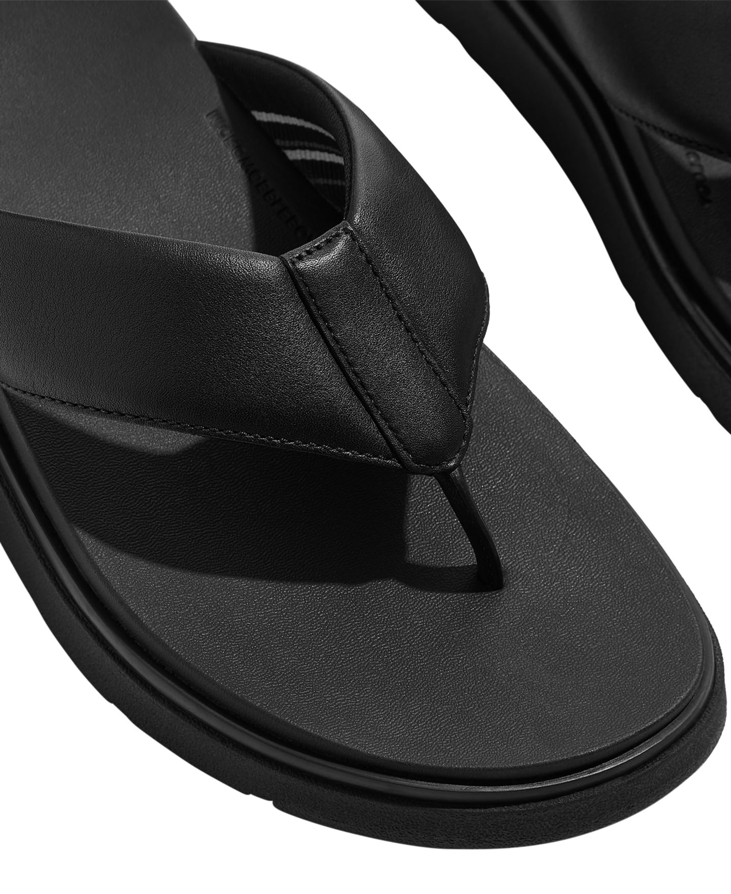 Мужские сандалии FitFlop Round Toe Flip-Flop, цвет: Чёрный — фото 4