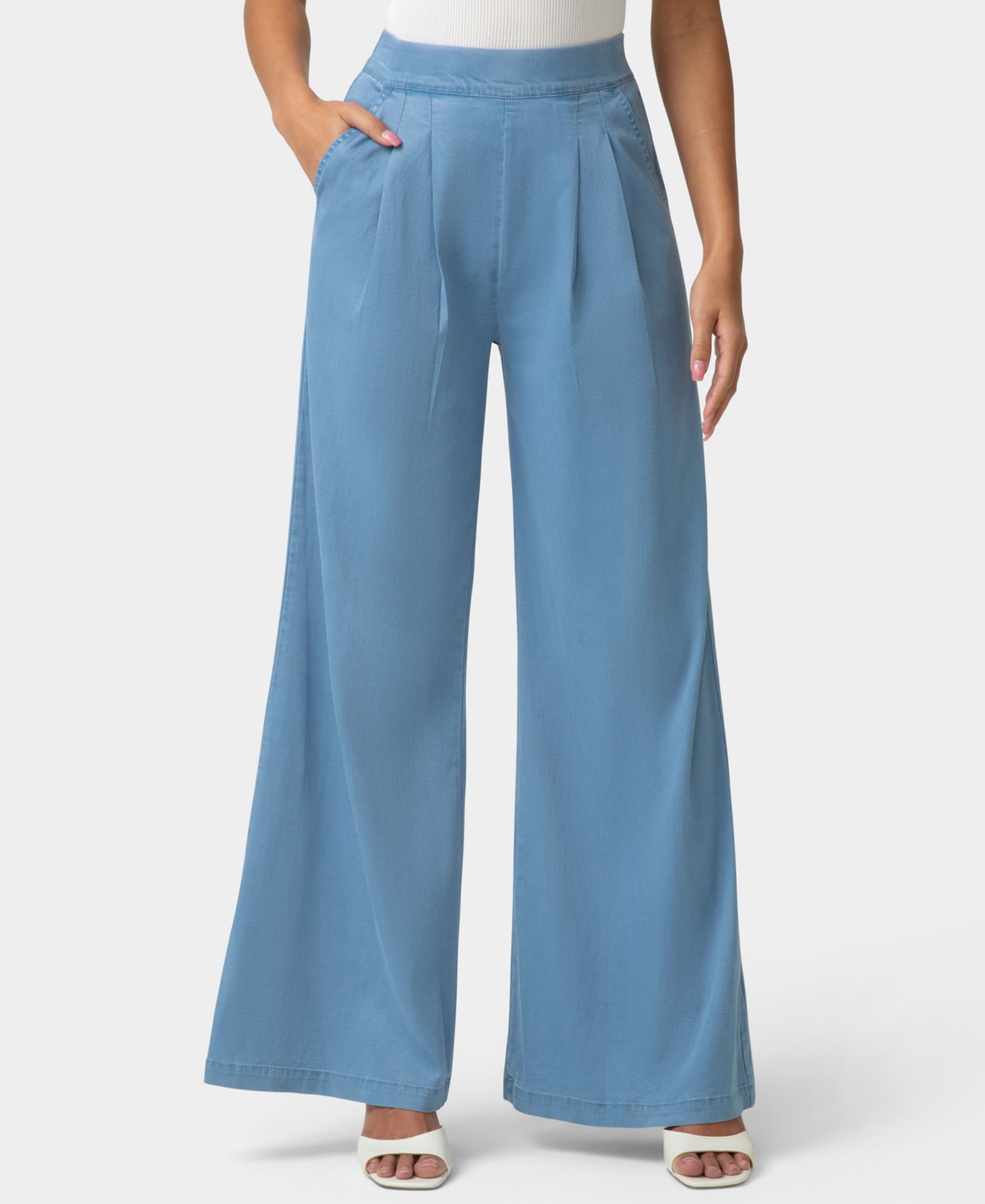Women's Fluid Denim Palazzo Pant