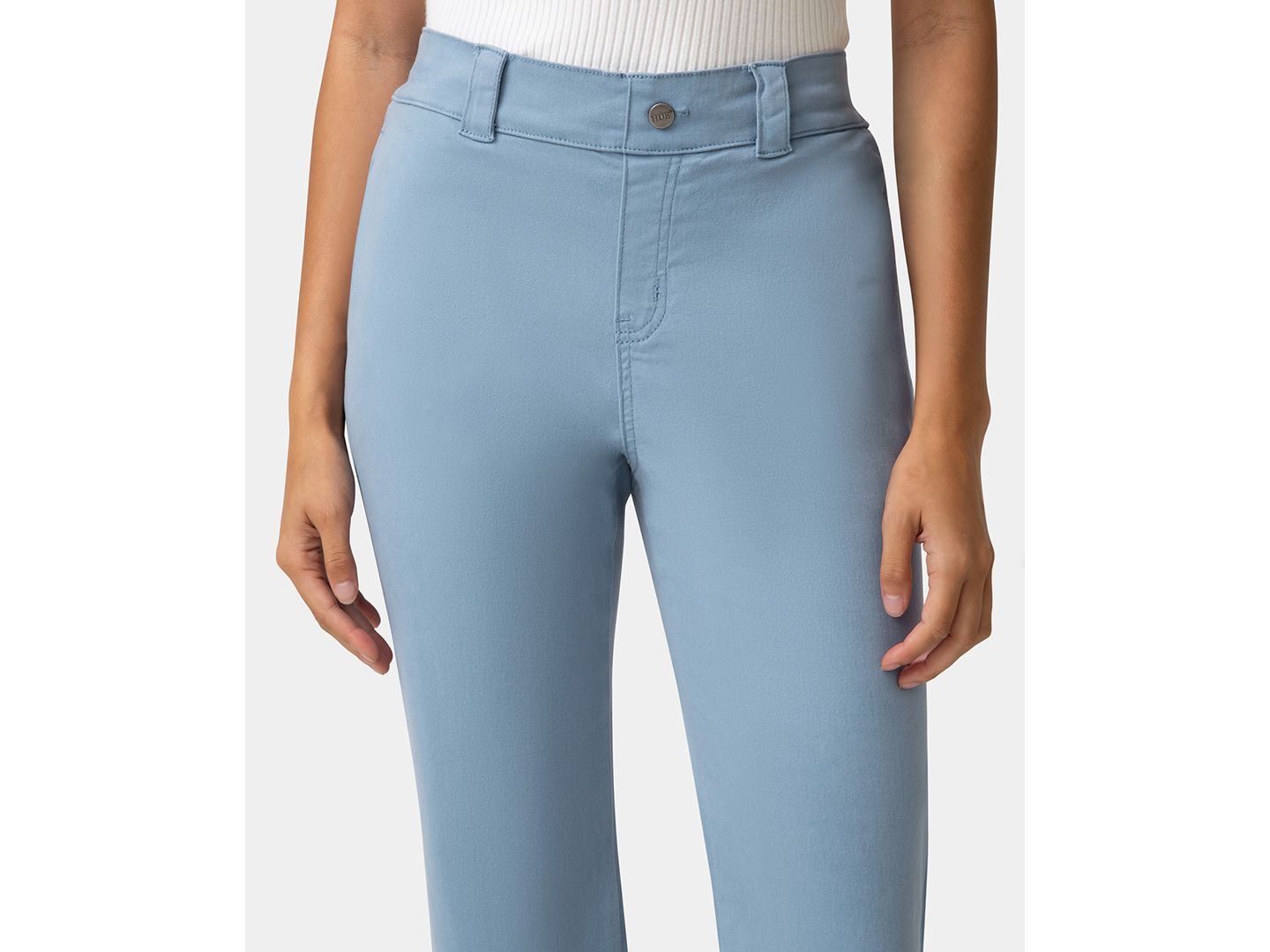 Женские брюки Hue Ultra Stretch Chino Kick Flare Pant, цвет: Синий — фото 5
