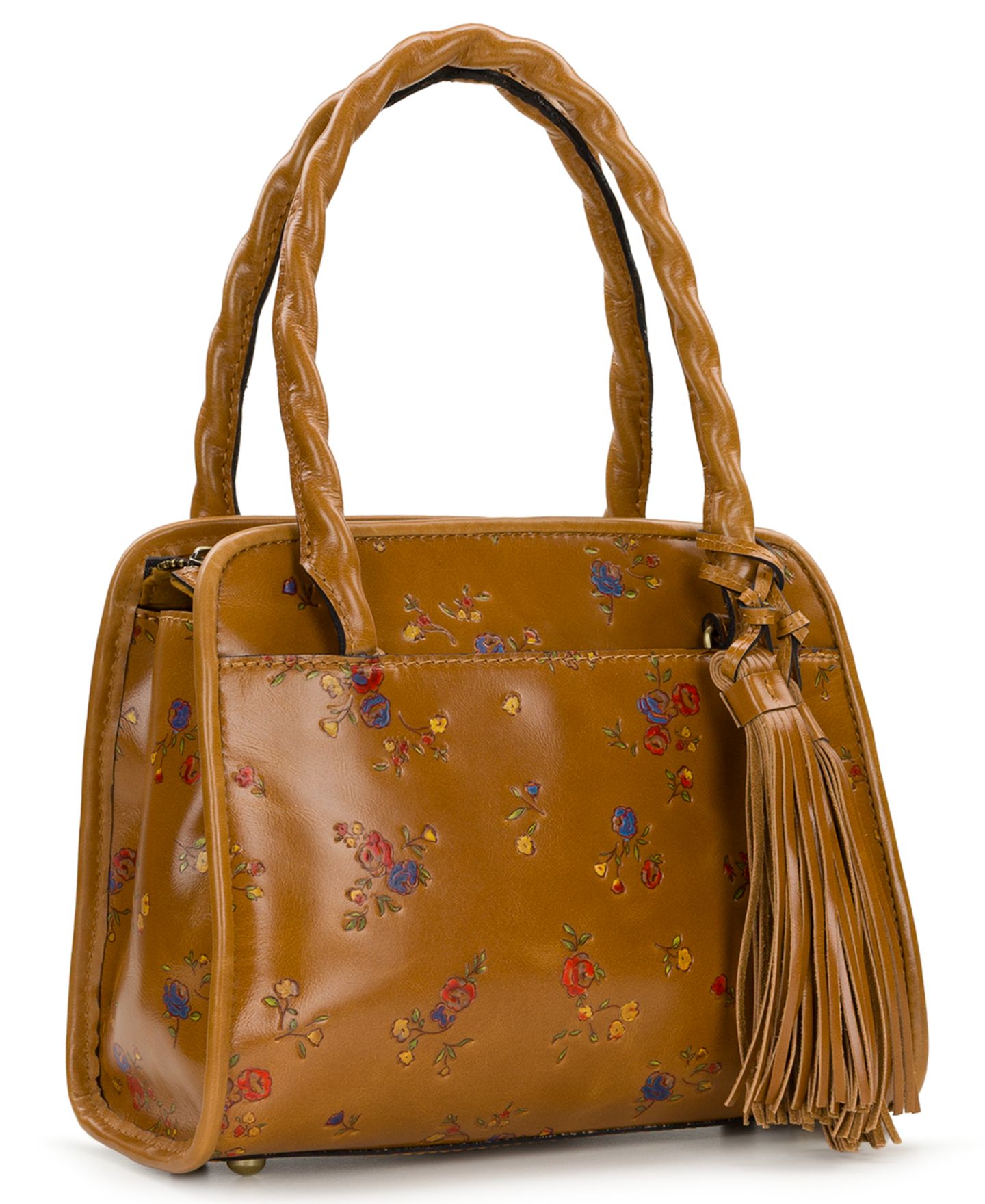 Женская сумка Patricia Nash Paris Small Leather Satchel, цвет: Рыжевато-коричневый — фото 4