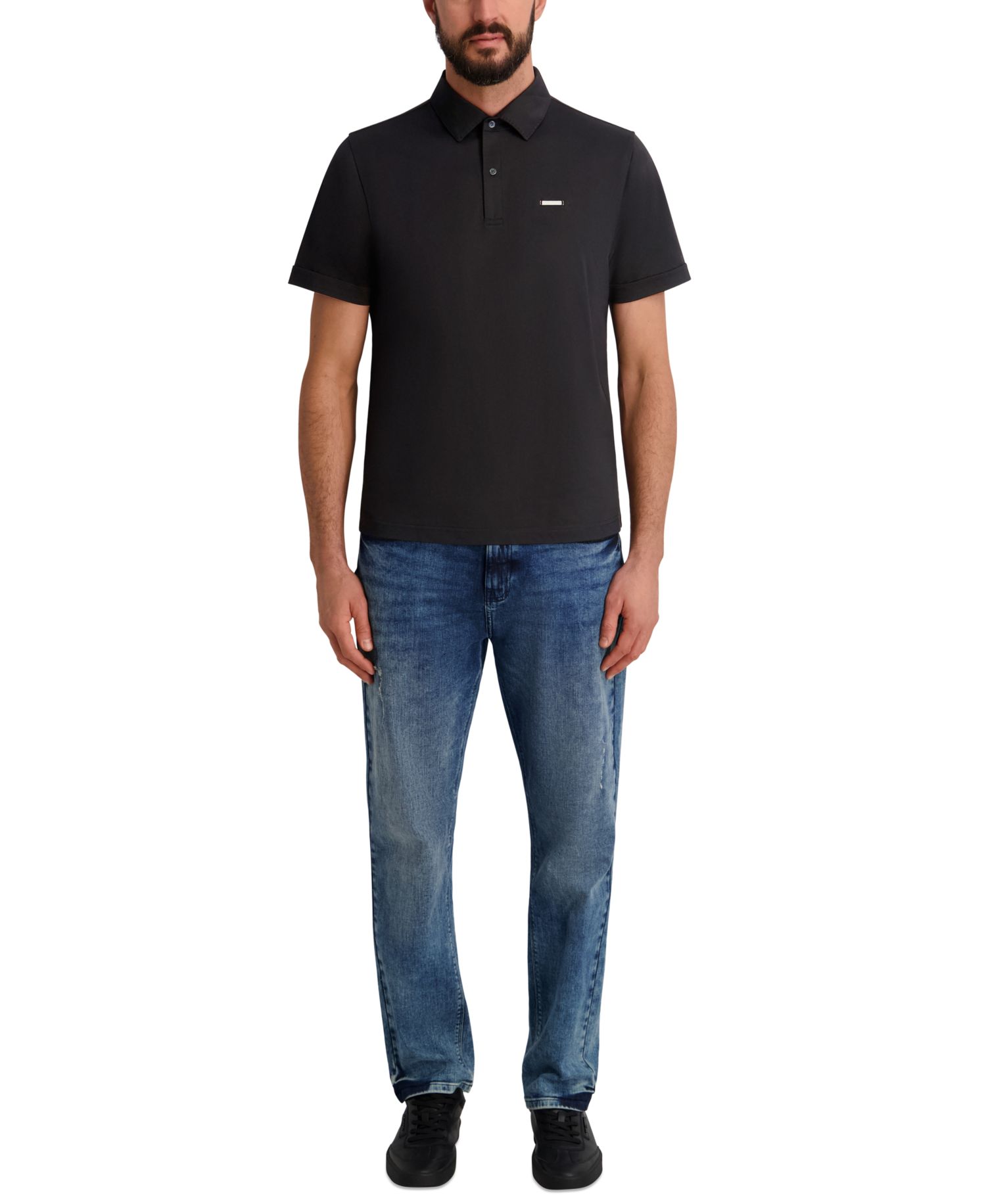Men's Regular-Fit Short-Sleeve Spread Collar Polo Shirt